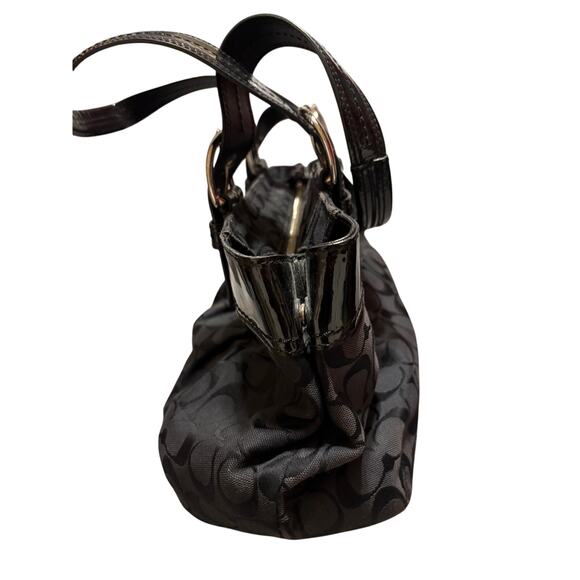 Coach Y2K Black Signature Pleated Soho Canvas and Leather Shoulder Bag F13742 - Picture 6 of 13